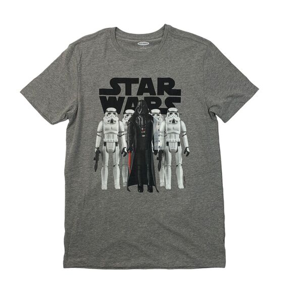Old Navy T Shirt Mens S Small Grey Star Wars Toy Dark Heath Graphic Cotton Blend - Picture 1 of 10